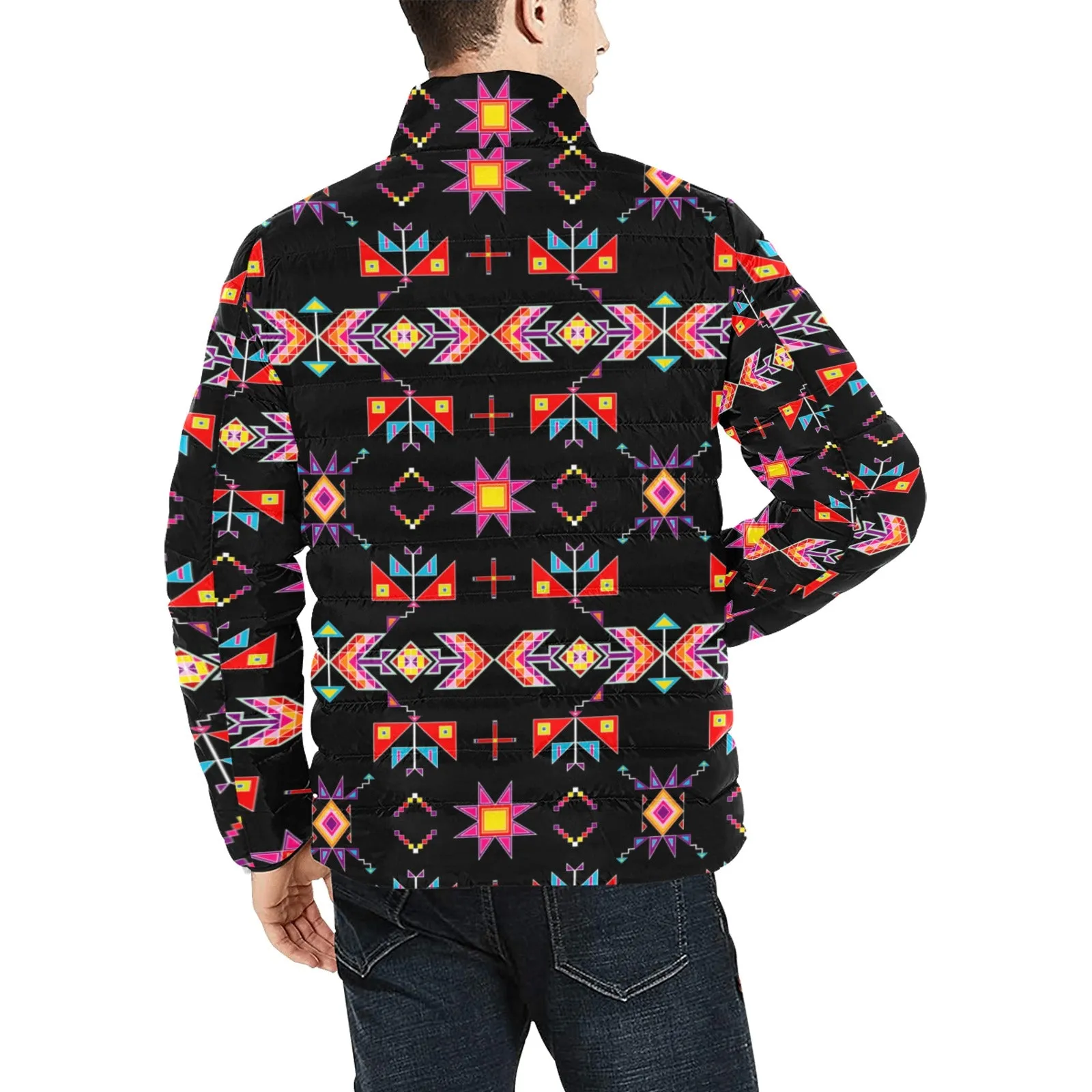 Scattered Generations Black Men's Padded Jacket