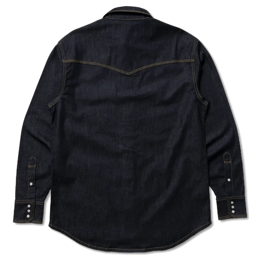Schaefer Classic Western Denim Snap Shirt-Dark Indigo