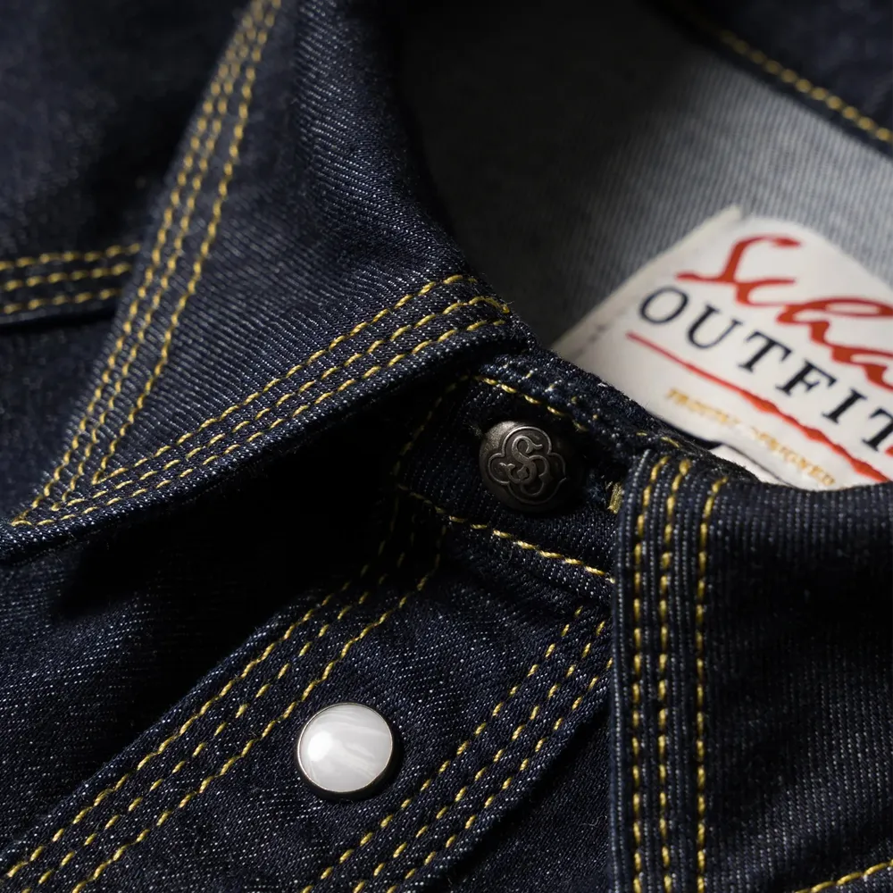 Schaefer Classic Western Denim Snap Shirt-Dark Indigo