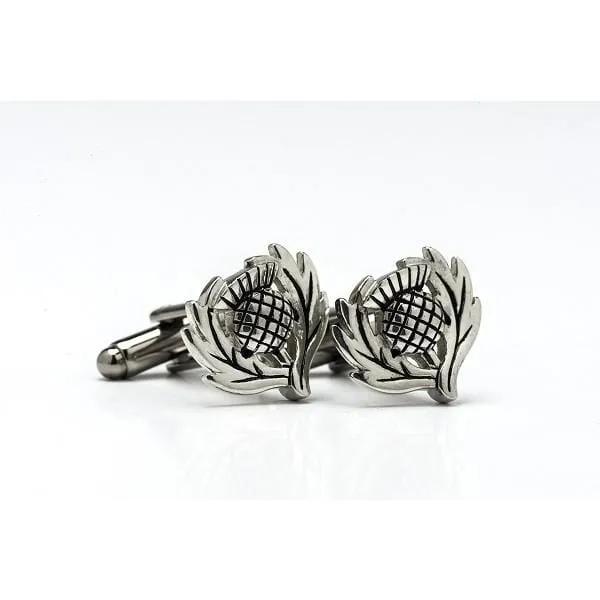 Scottish Thistle Shaped Cufflinks (KCL33P CB)