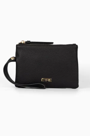 Scout Wristlet Purse - Black, Pebbled Faux Leather