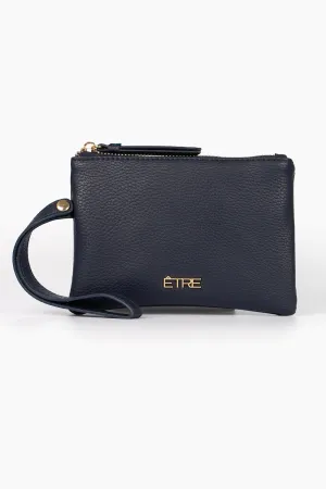 Scout Wristlet Purse - Navy Blue, Pebbled Faux Leather