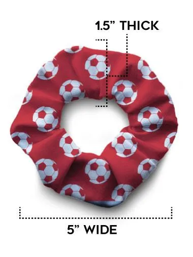Scrunchie - Soccer Red Set of 6