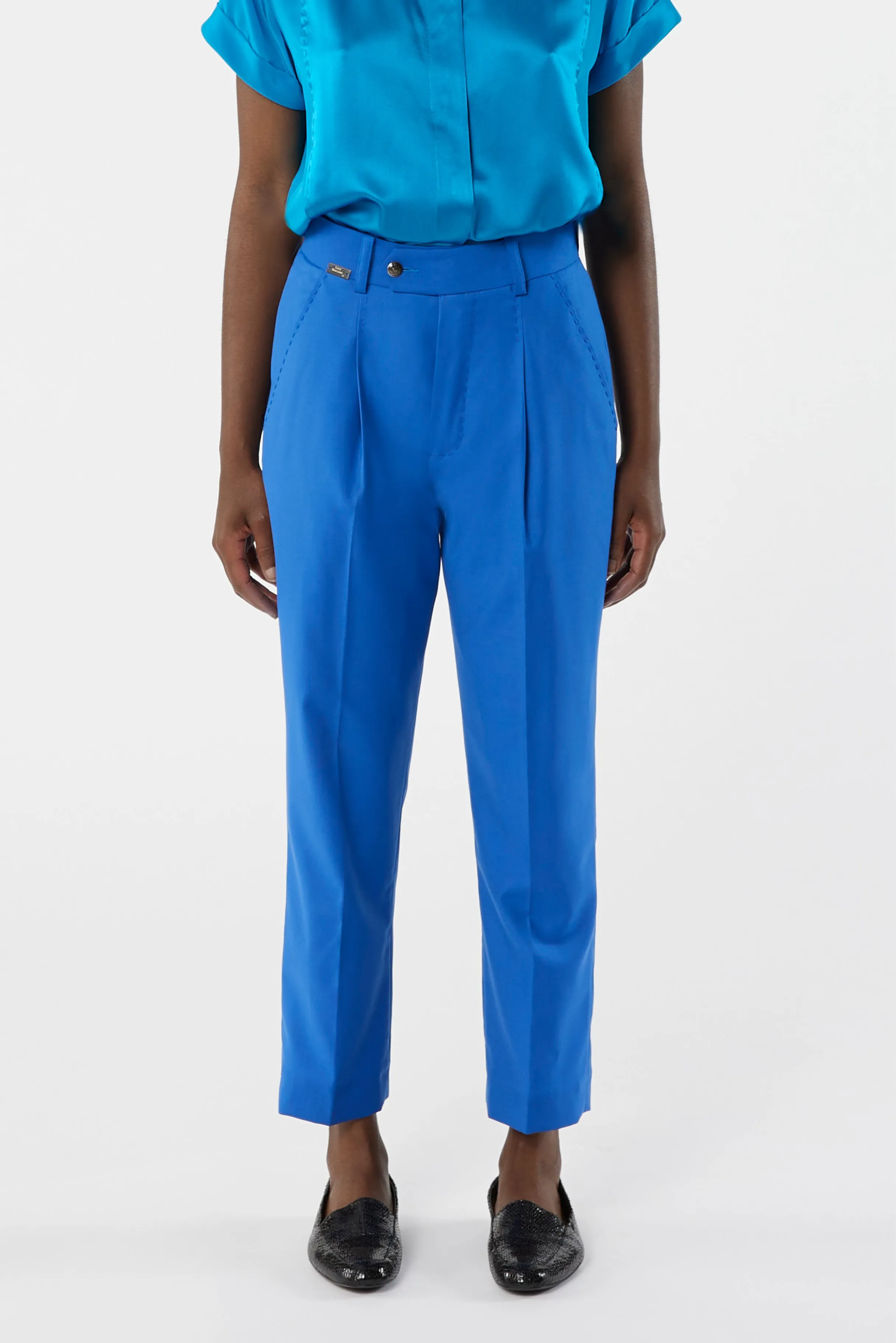 SEATTLE azul blue - wool microfiber suit pant