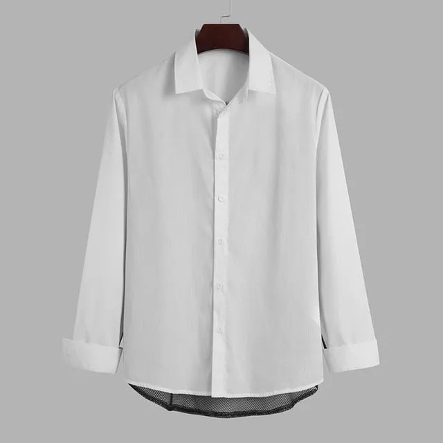 See-Through Back Long-Sleeved Shirts