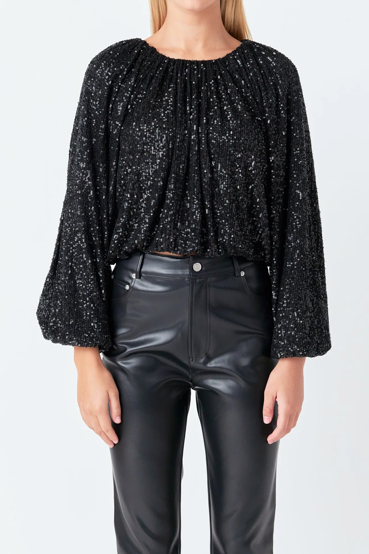 Sequins Blouson Top