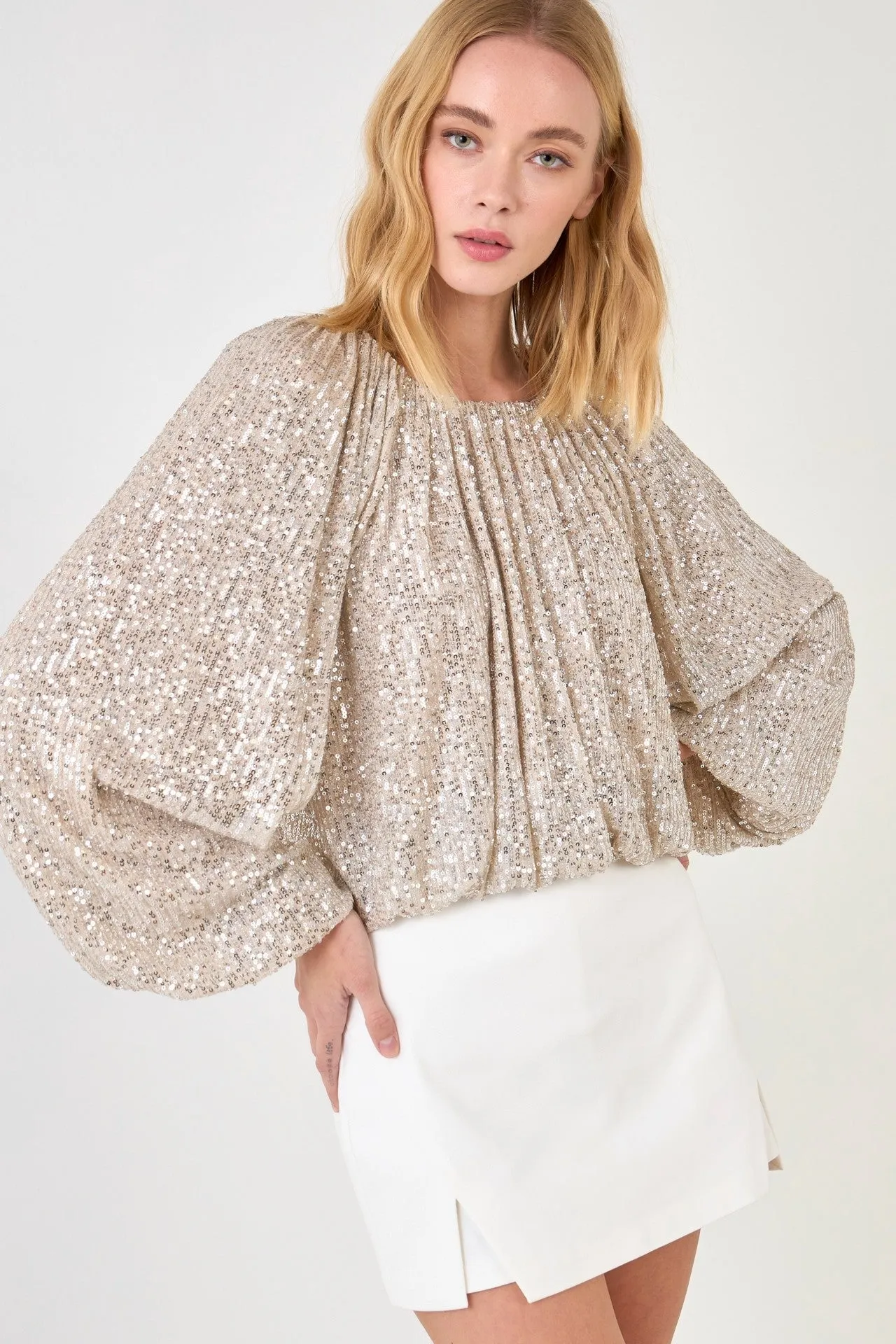 Sequins Blouson Top