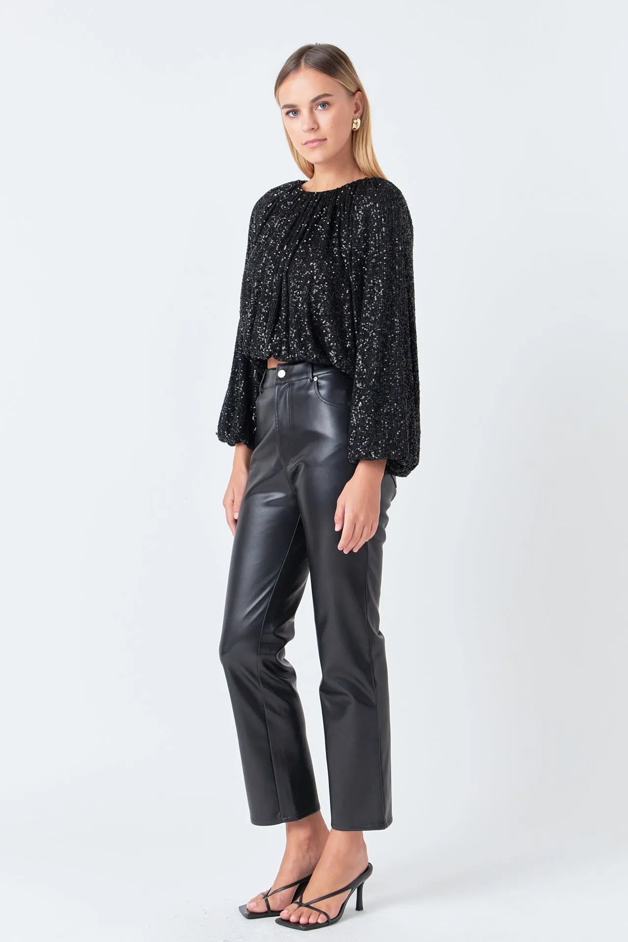 Sequins Blouson Top