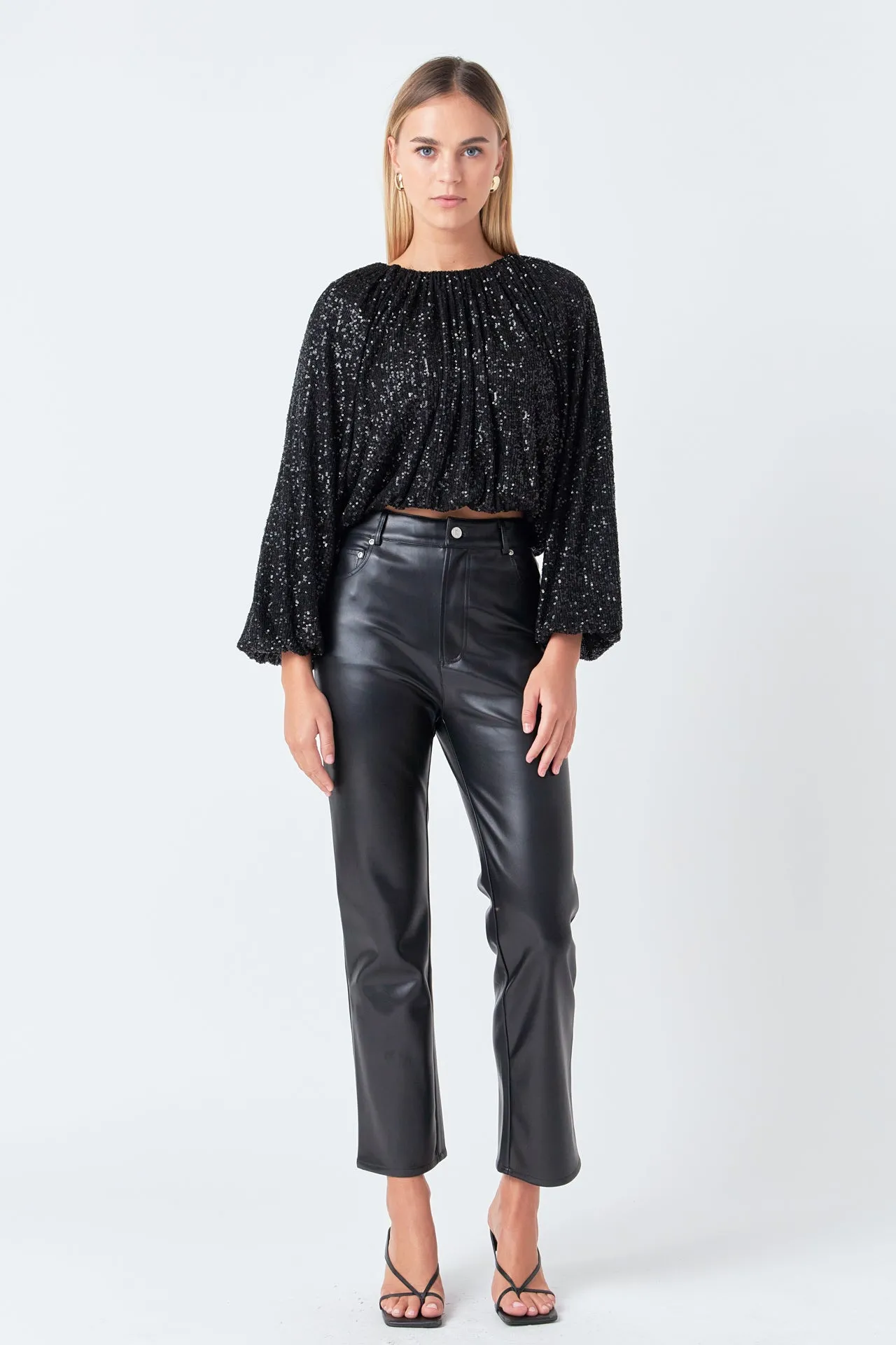 Sequins Blouson Top