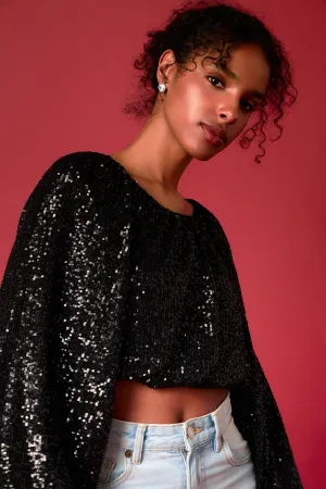 Sequins Blouson Top