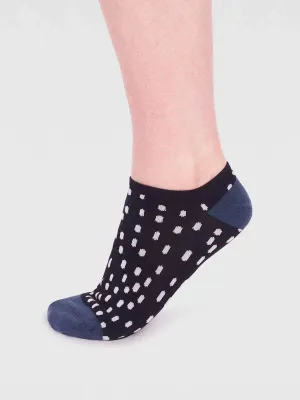 Serena Bamboo Spot Trainer Sock - Black