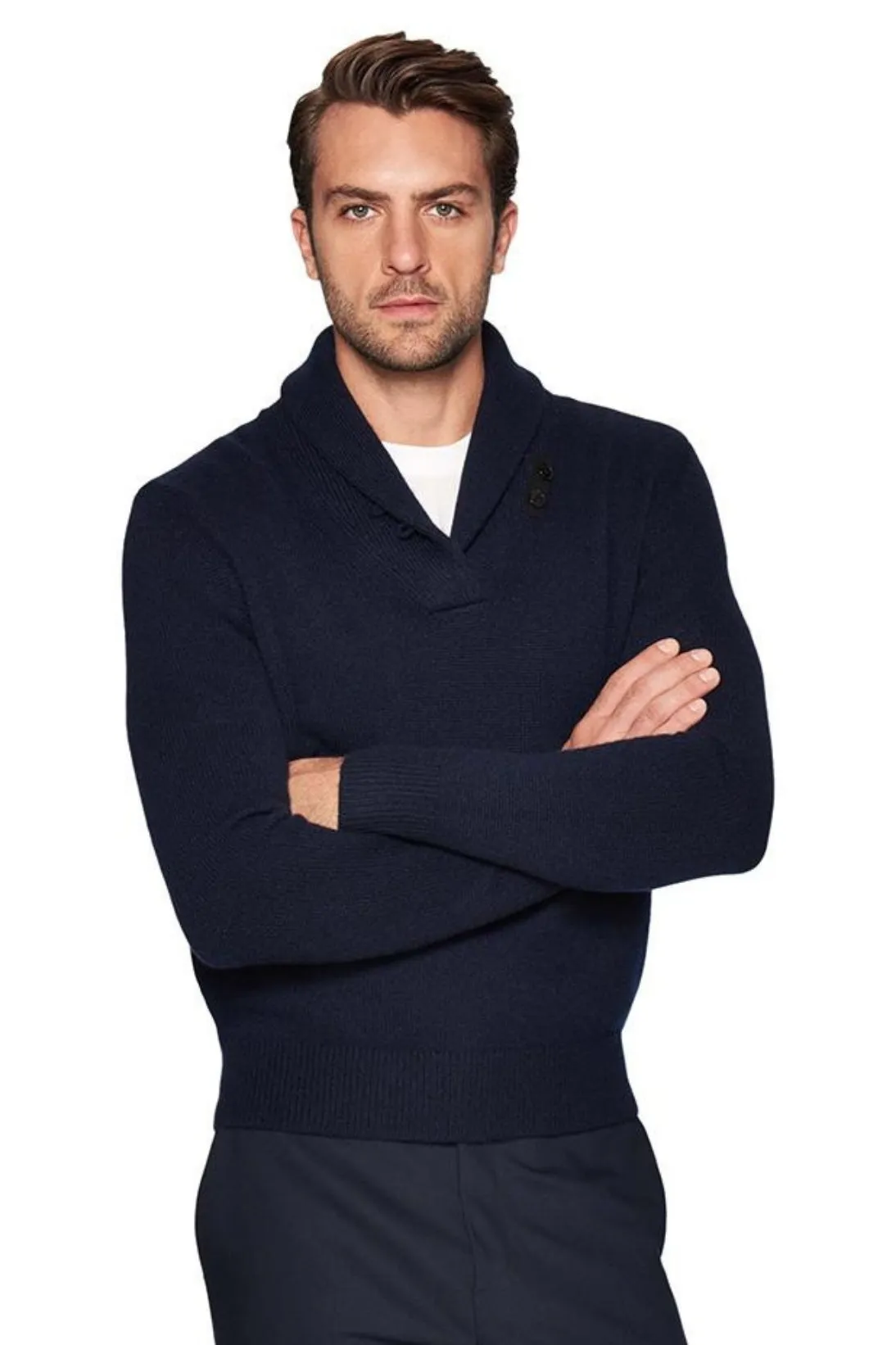 SHAWL COLLAR SWEATER