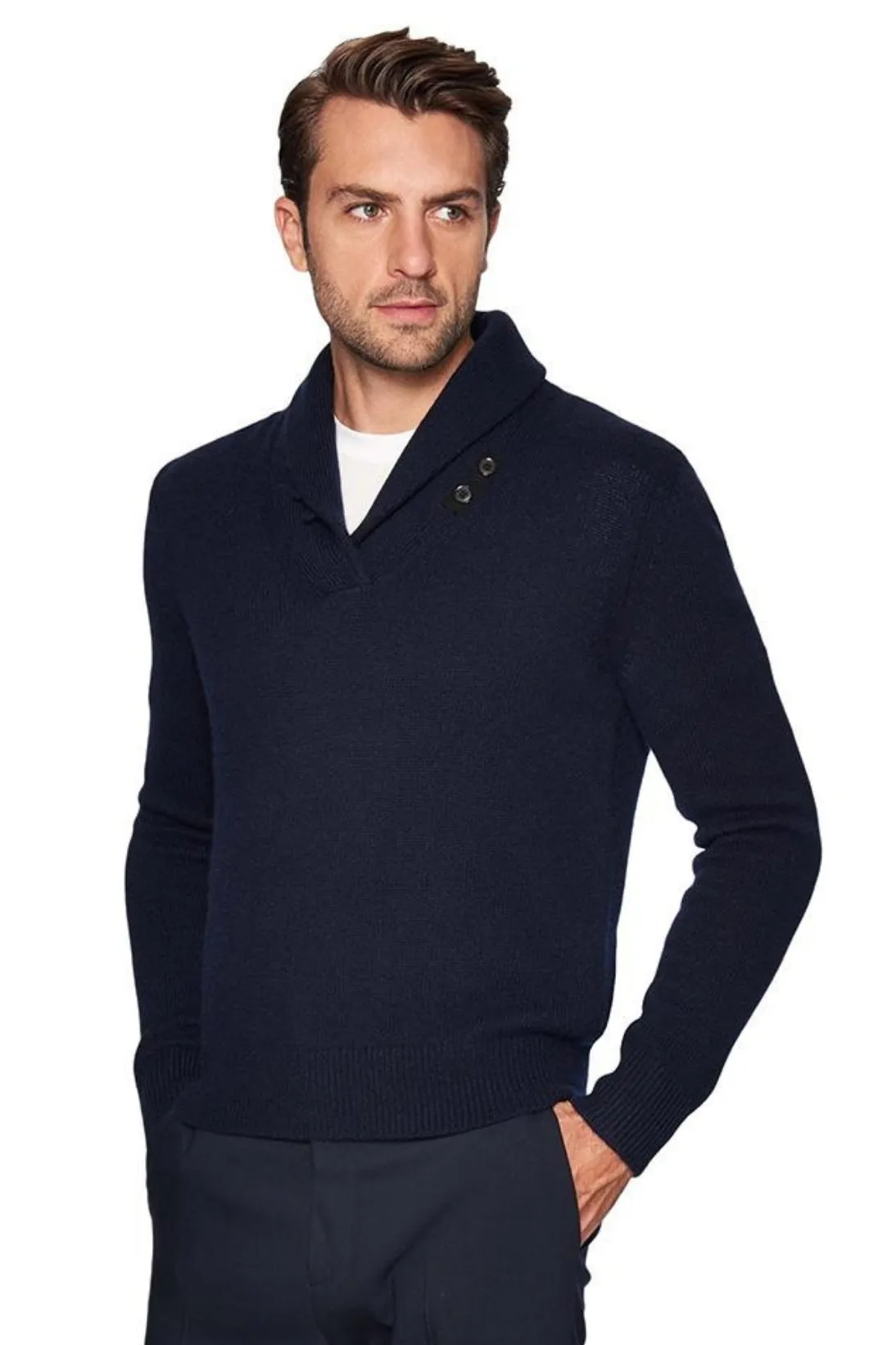 SHAWL COLLAR SWEATER