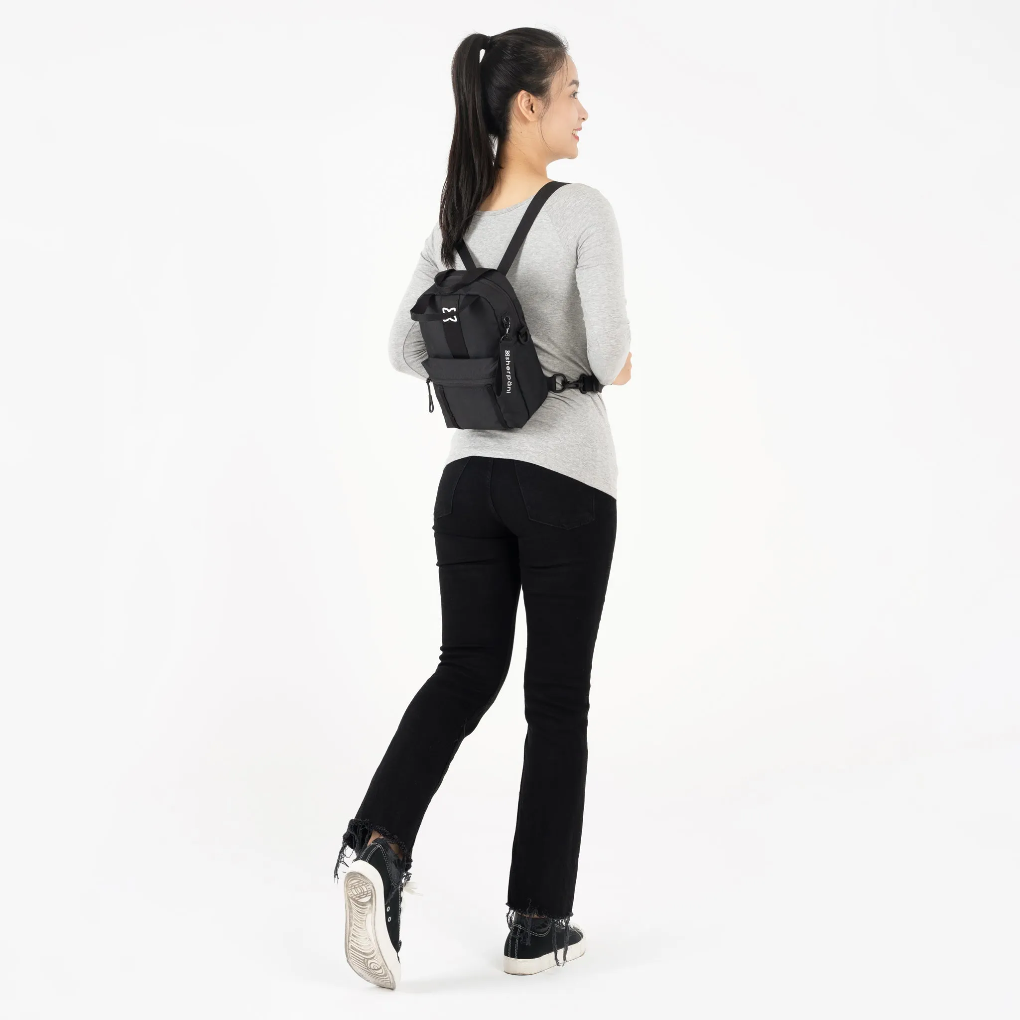 Sherpani Logan Mini Backpack/ Crossbody raven