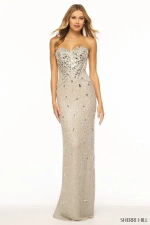 Sherri Hill - 56175 - Strapless Liquid Beaded Formal Evening Gown