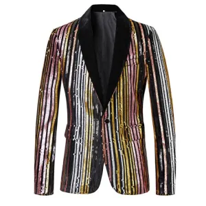Shining Striped Sequin Blazer Shining Striped Sequin Blazer
