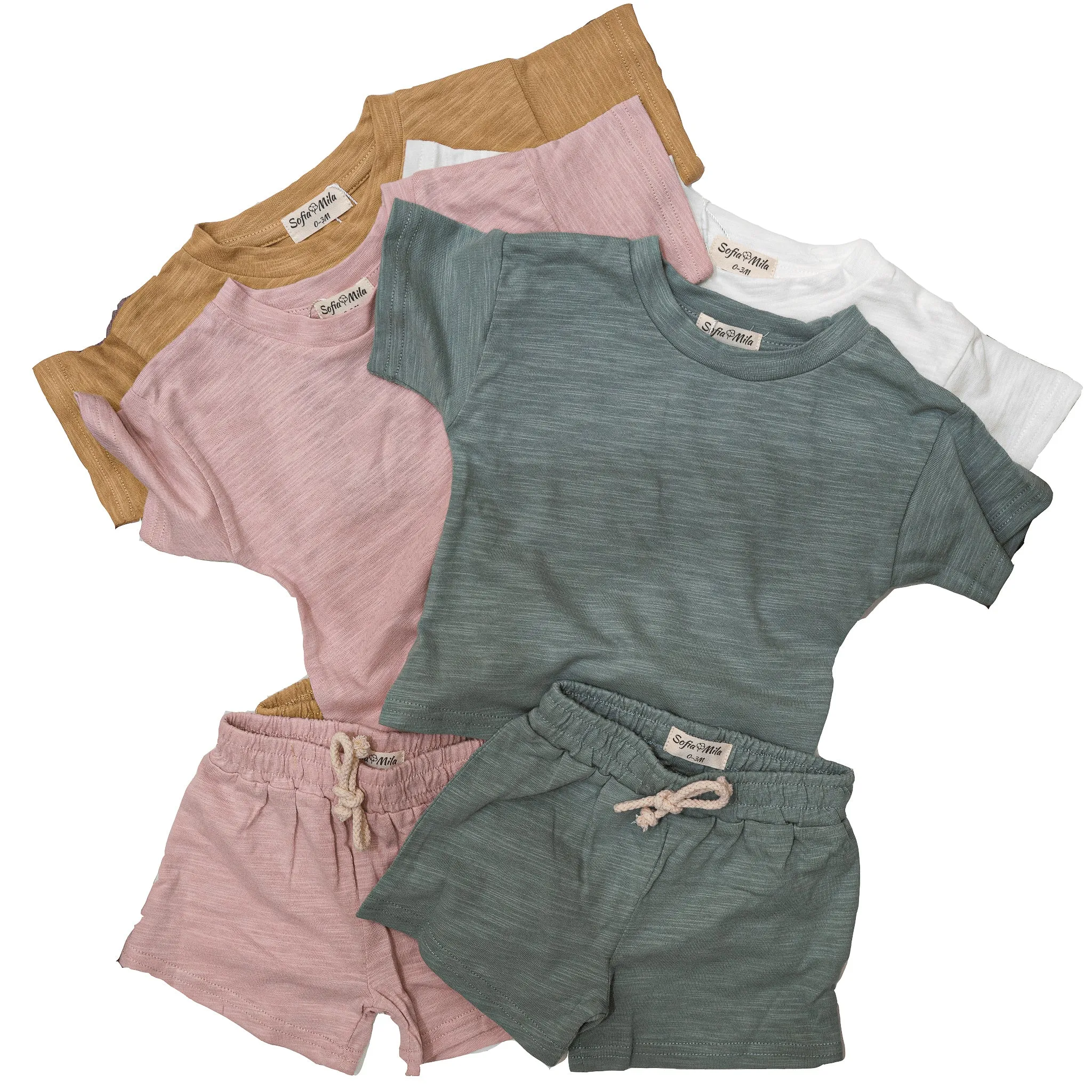 Shirts & Shorts Set with Stripes for Kids
