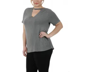 Short Sleeve Top W/Front V-Cutout 3531906C