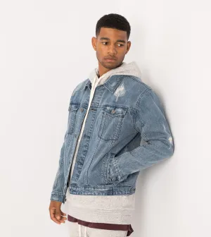 Shred Snitch Denim Jacket Blow-Out Blue - Sale