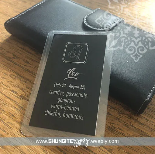 Shungite   CSilver Mobile Phone KiCard ~ EMF Protection ~ STARSIGN ~ 08 LEO