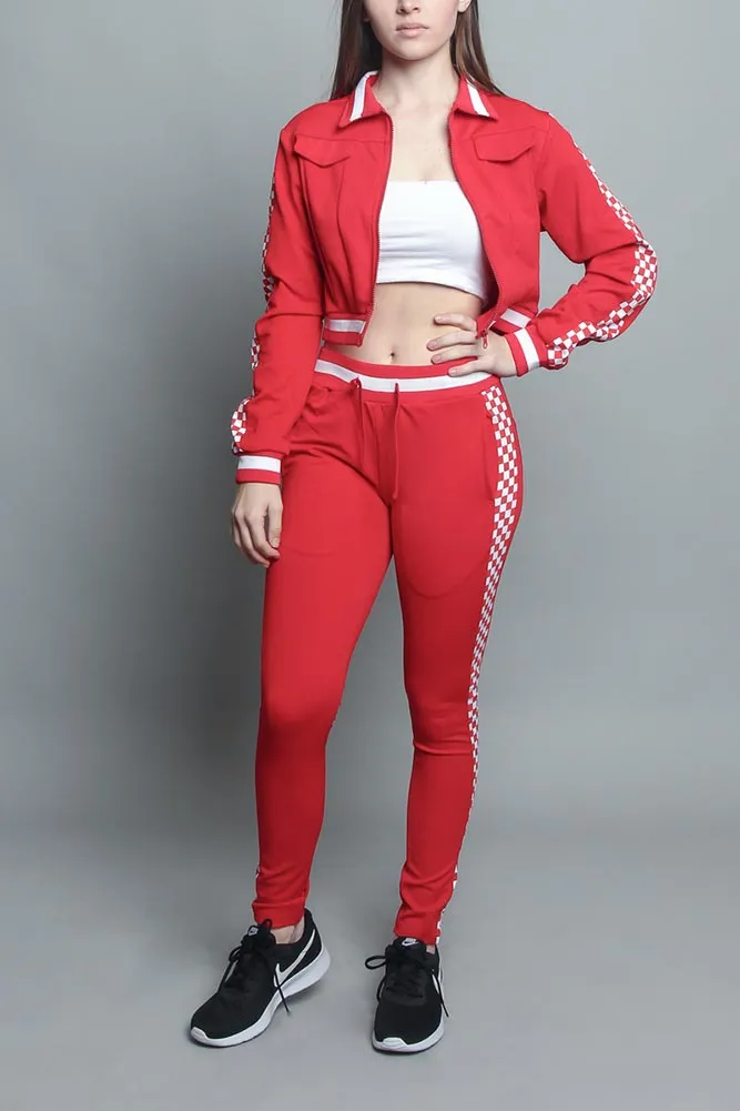 Side Checkered Tracksuit