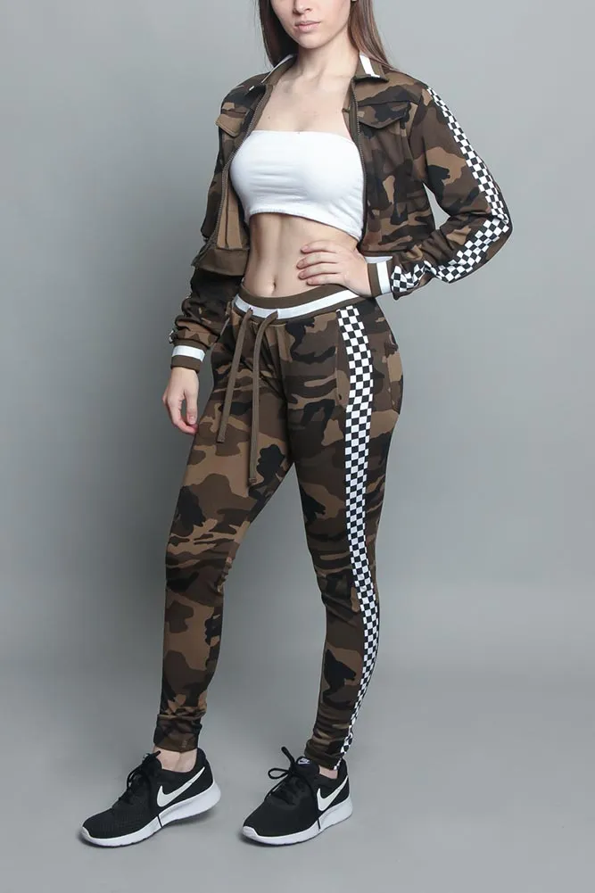 Side Checkered Tracksuit