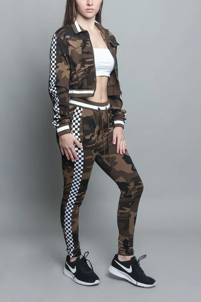 Side Checkered Tracksuit