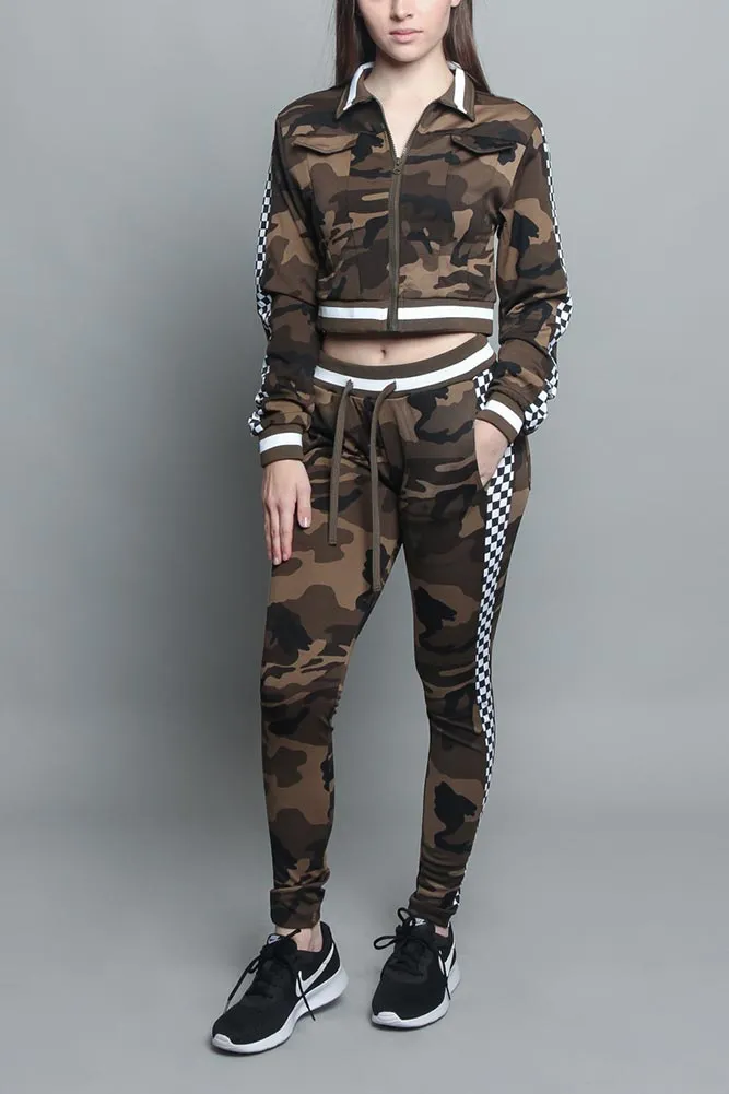 Side Checkered Tracksuit