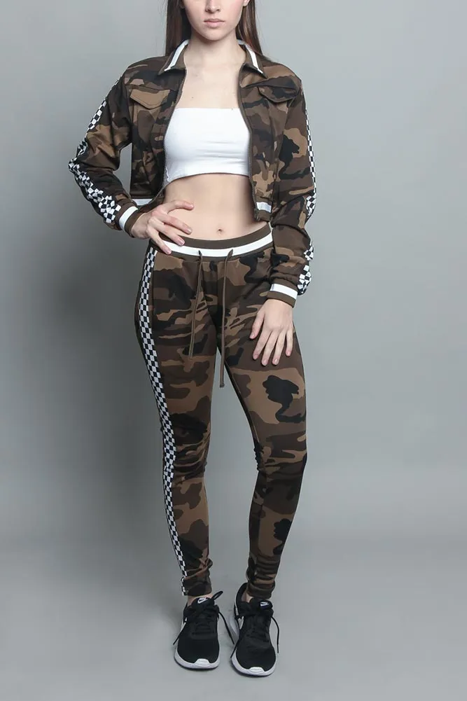 Side Checkered Tracksuit