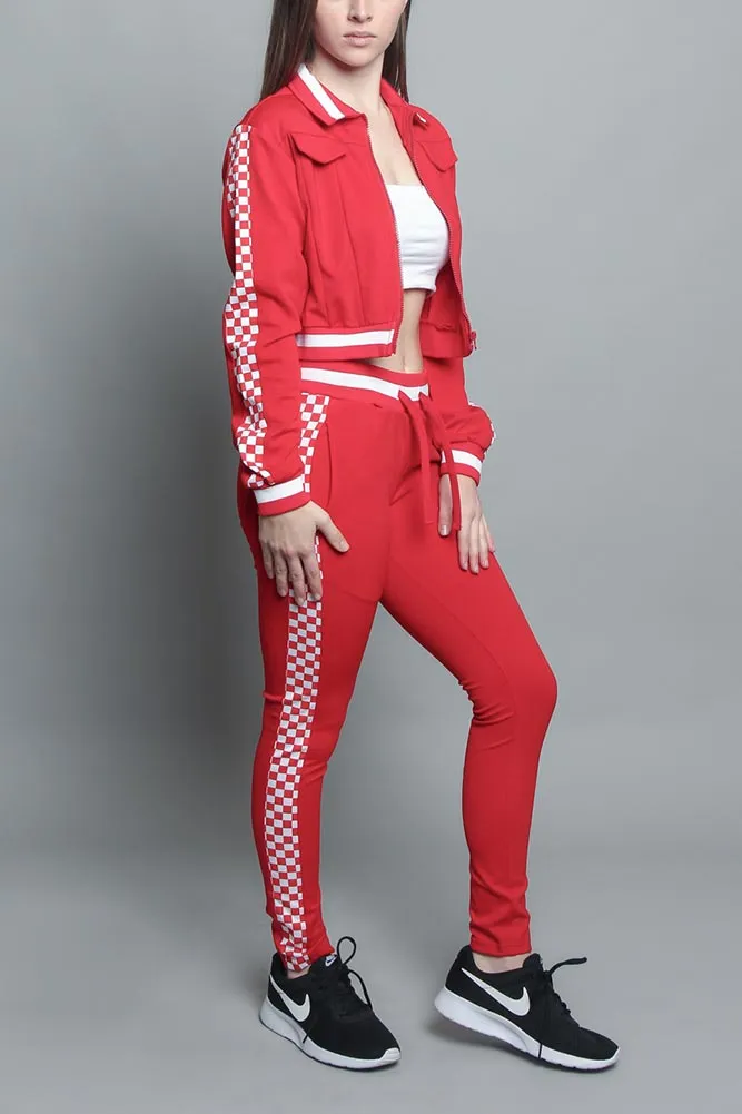 Side Checkered Tracksuit