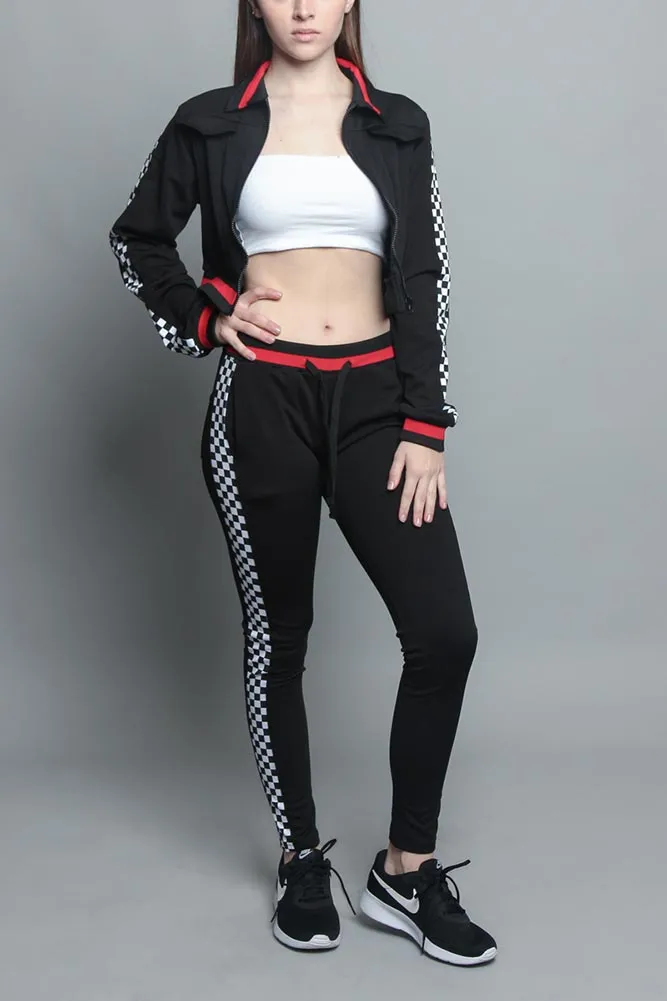 Side Checkered Tracksuit