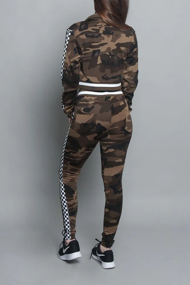 Side Checkered Tracksuit