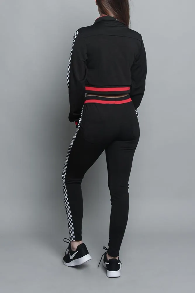 Side Checkered Tracksuit