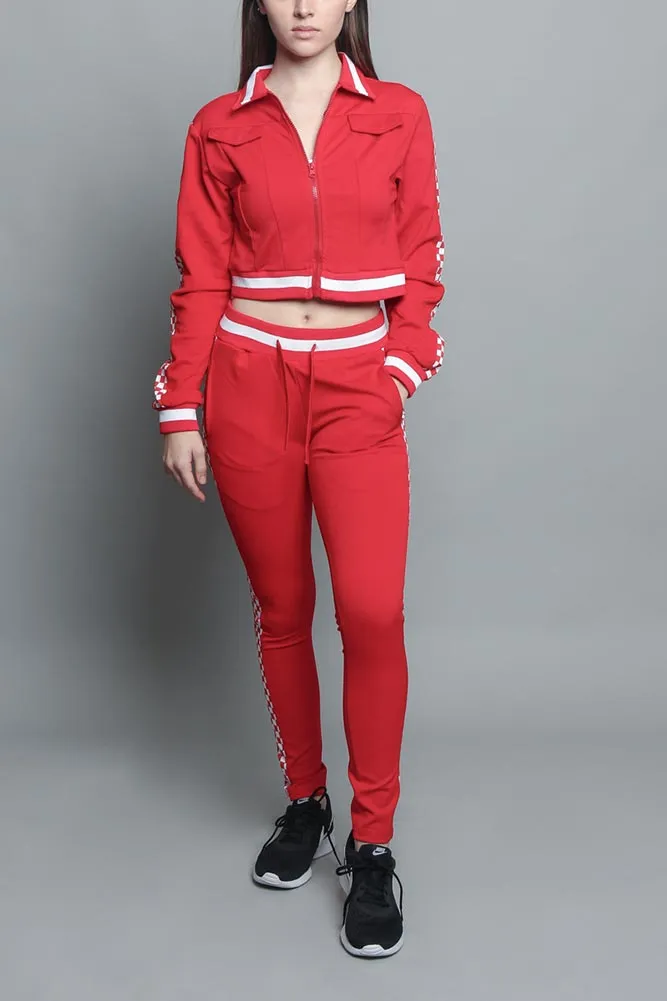 Side Checkered Tracksuit