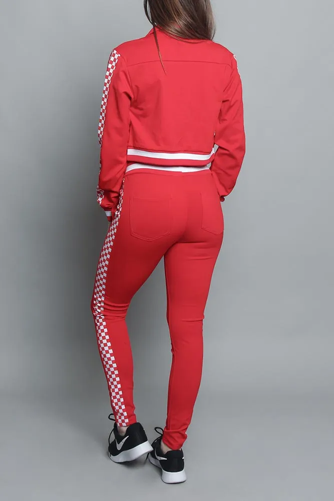 Side Checkered Tracksuit