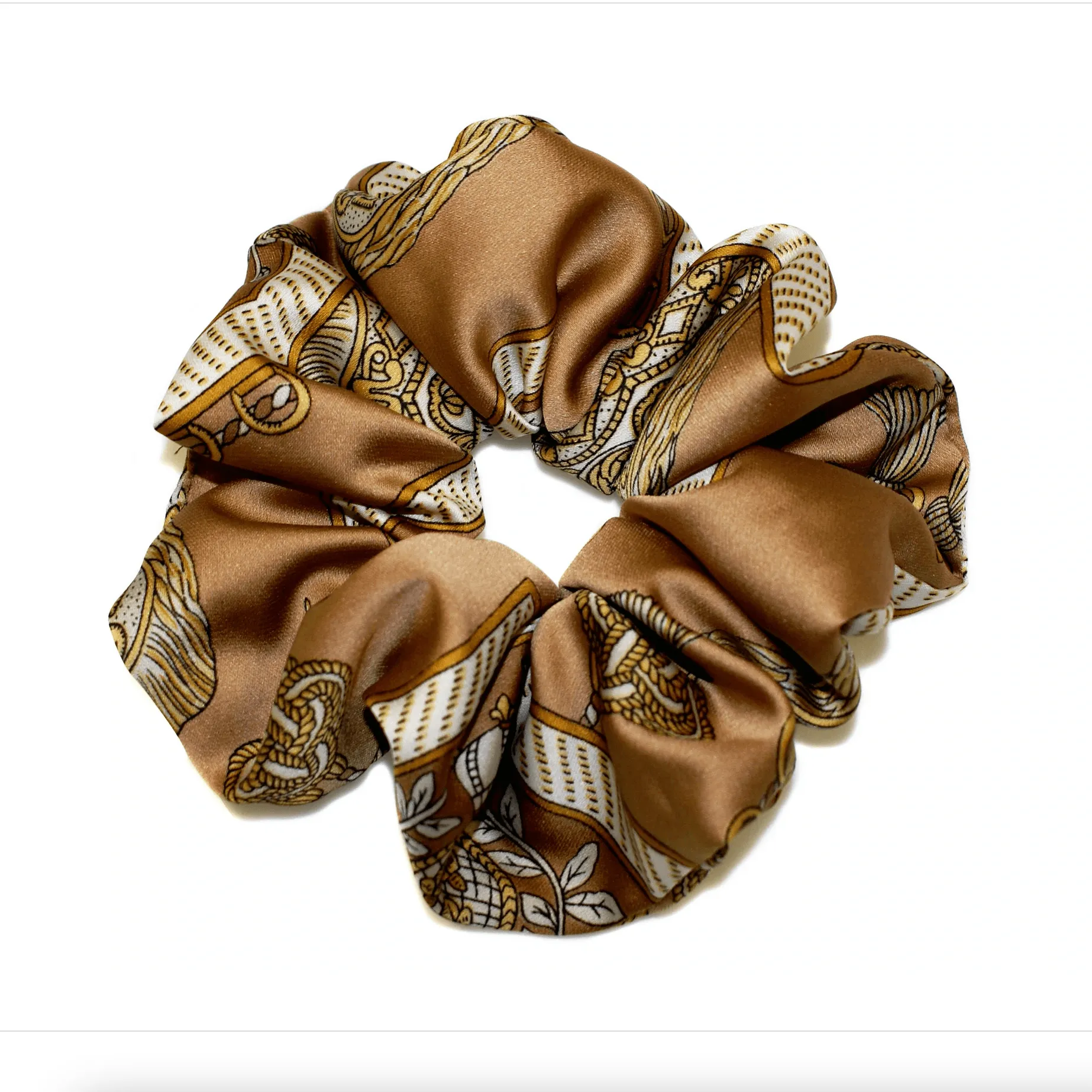 Siena Satin Medium Scrunchie | Tan