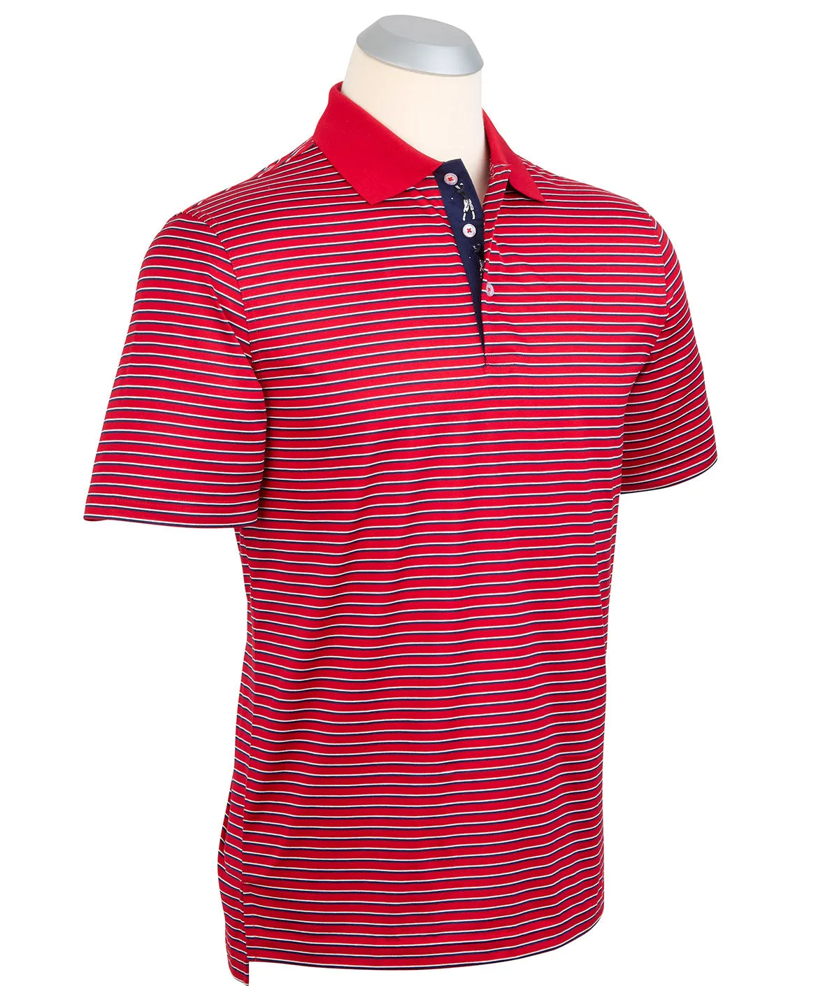 Signature 100% Mercerized Cotton Robson Stripe Polo Shirt