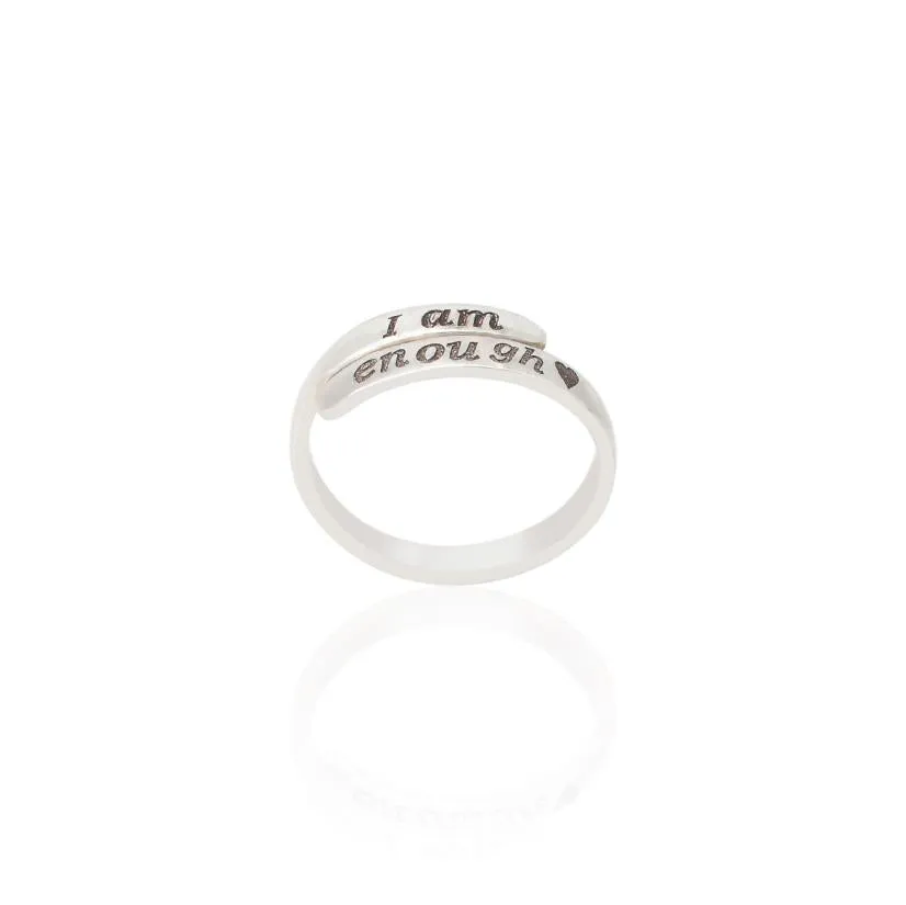 Silver Attitude Slogan Girls Ring
