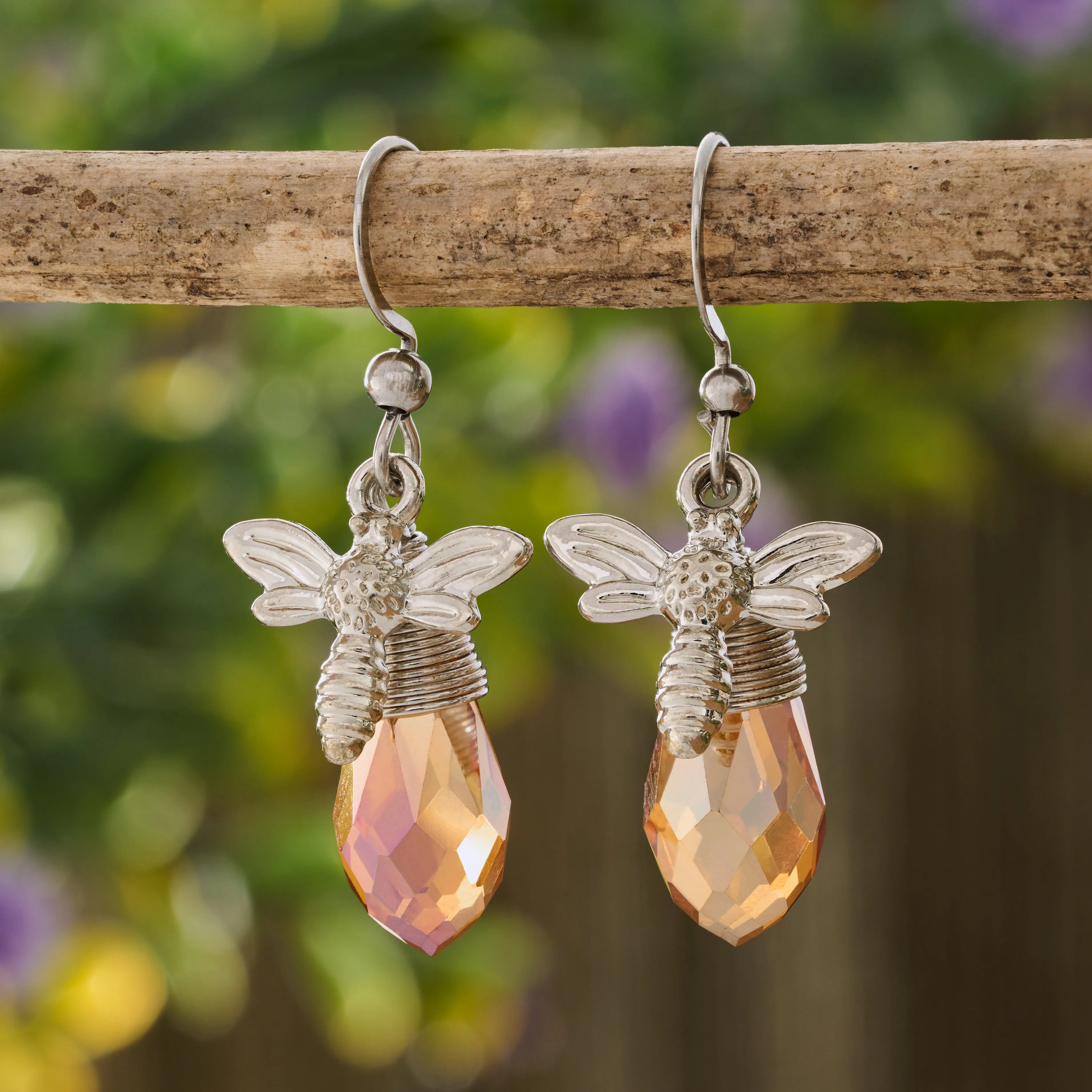 Silver Bee Earrings