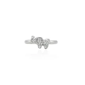 Silver Classical Look Of Elephant Baby's Ring