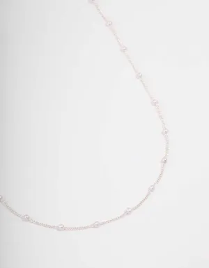 Silver Pearl Chain Necklace