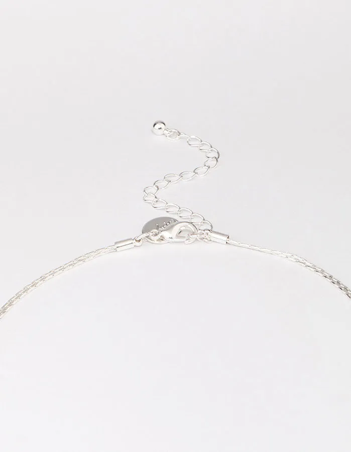 Silver Pearl Multi Row Layered Necklace