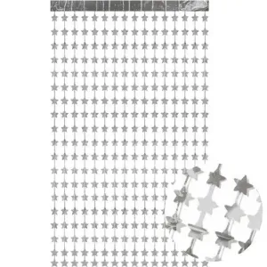 Silver Star Foil Backdrop Curtain