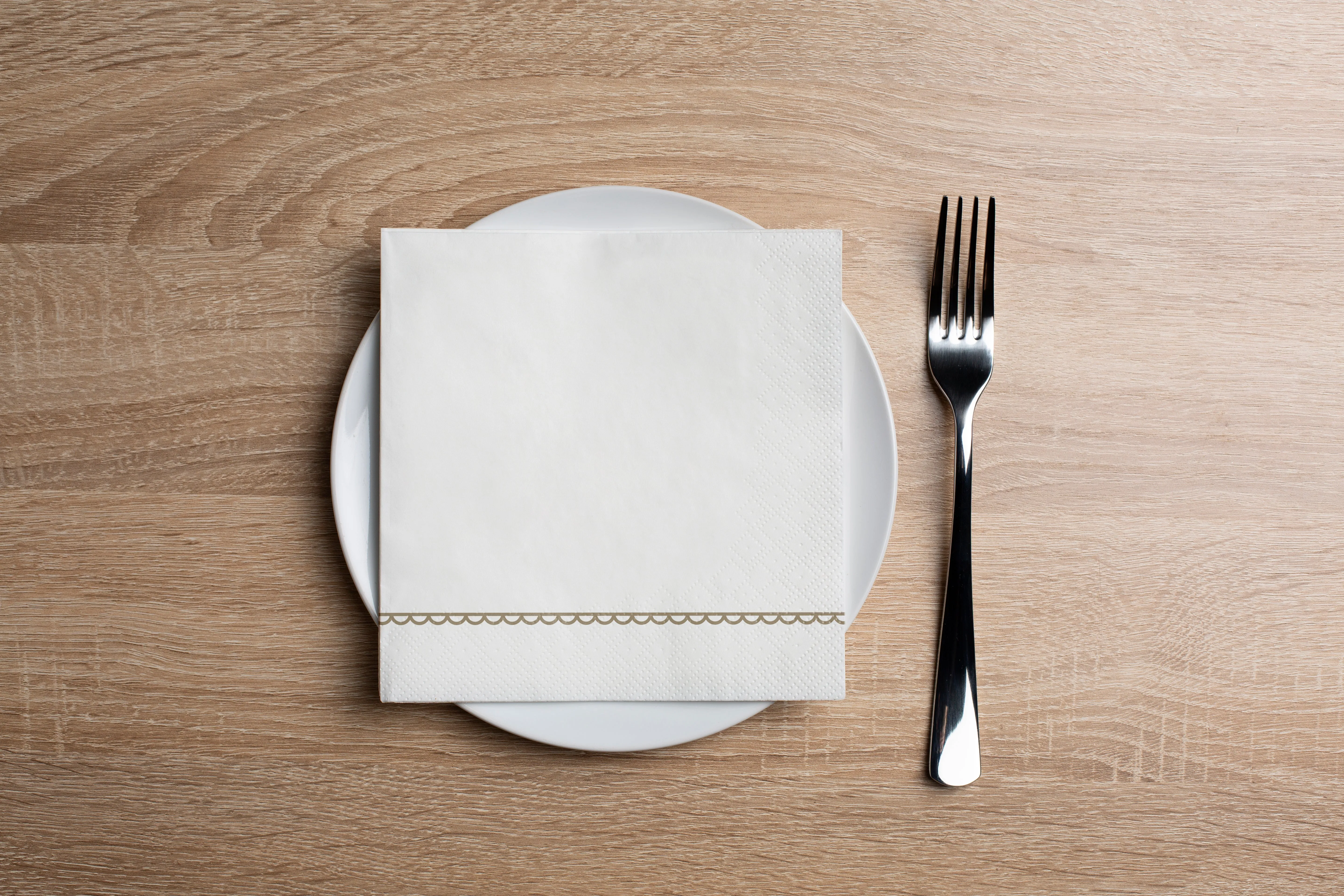 Simple Scallop Gold Cocktail Napkin