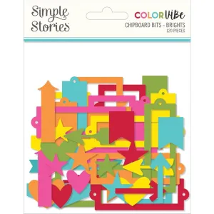 Simple Stories Colour Vibe - Chipboard Bits & Pieces 120 pack - Brights*