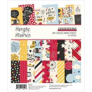 Simple Stories Double-Sided Paper Pad 6in x 8in  24 pack - Say Cheese Main Street*