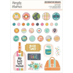 Simple Stories Let's Go! Decorative Brads*