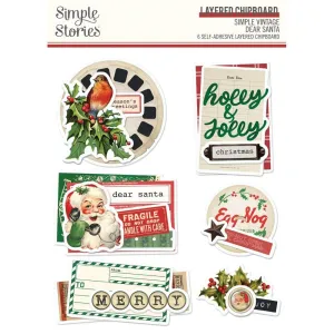 Simple Vintage Dear Santa Layered Chipboard*