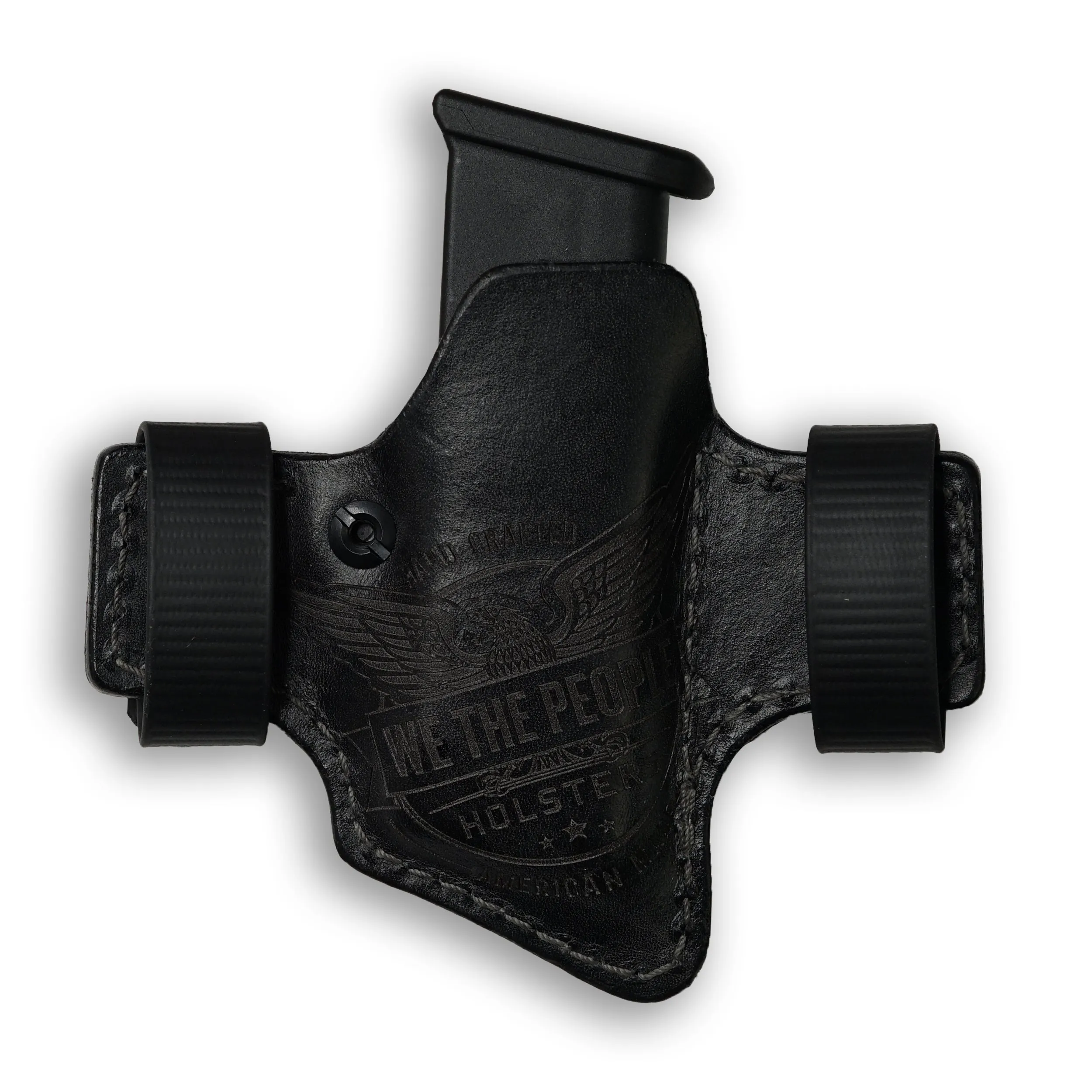 Single Stack Compact/Full 9MM/.40/380/45 Independence Leather OWB Magazine Carrier / Holster