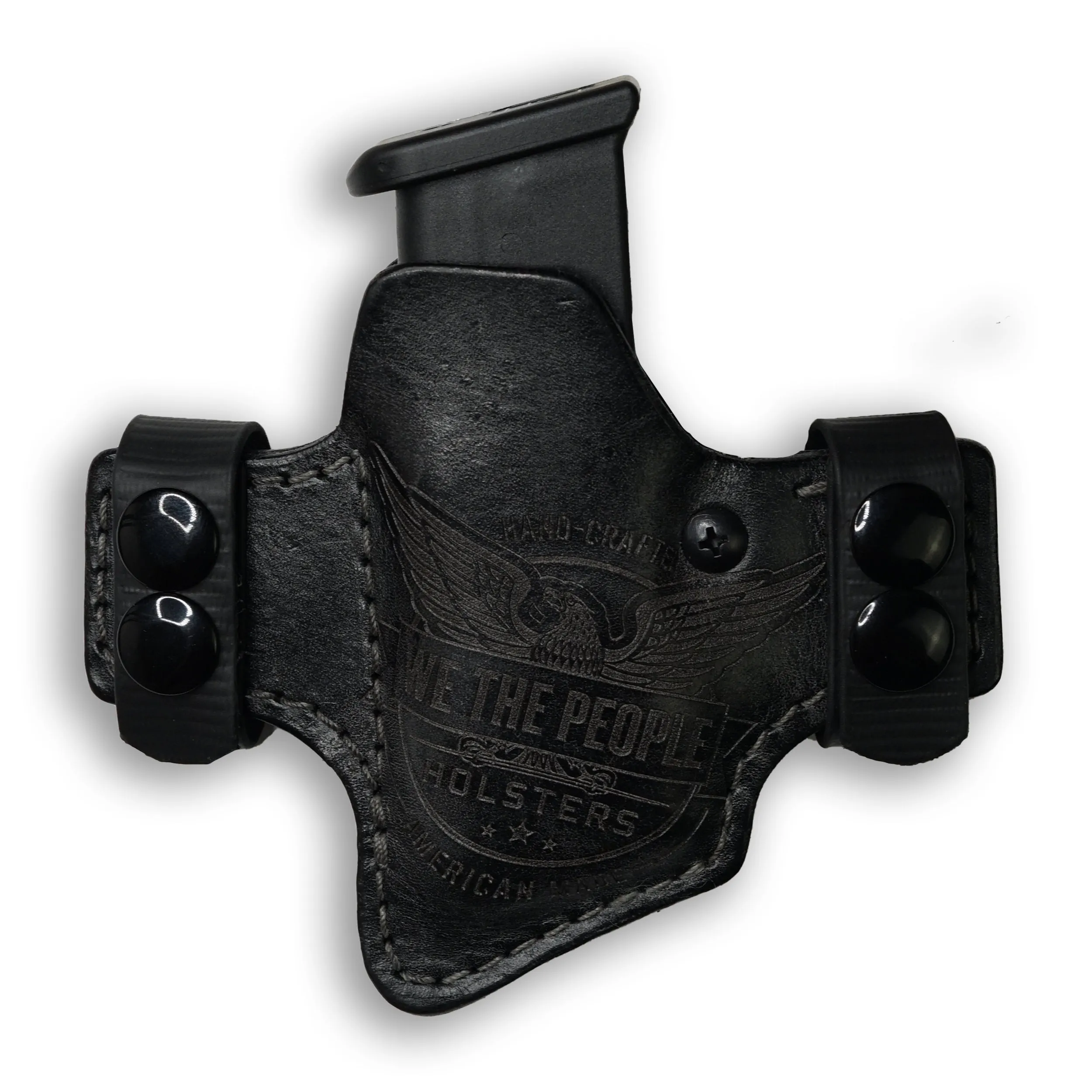 Single Stack Compact/Full 9MM/.40/380/45 Independence Leather OWB Magazine Carrier / Holster